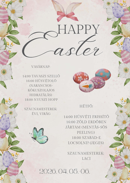 Húsvéti szauna ajánló 